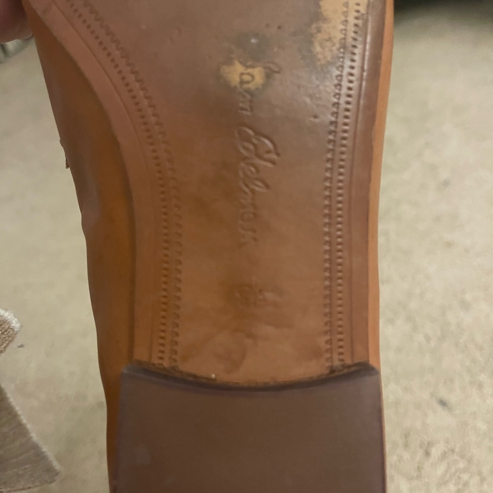 Sam Edelman Tan Leather Loafers with Gold Accent - Picture 3 of 4